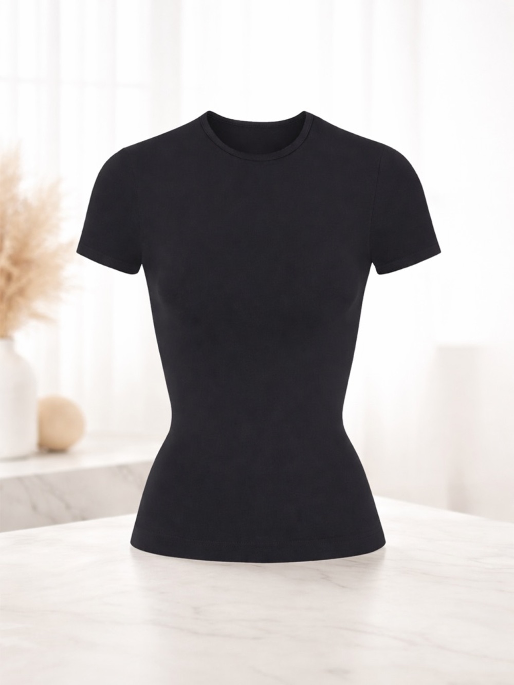 NWT SKIMS Soft Smoothing Seamless T-Shirt Eclipse Black Multiple Sizes